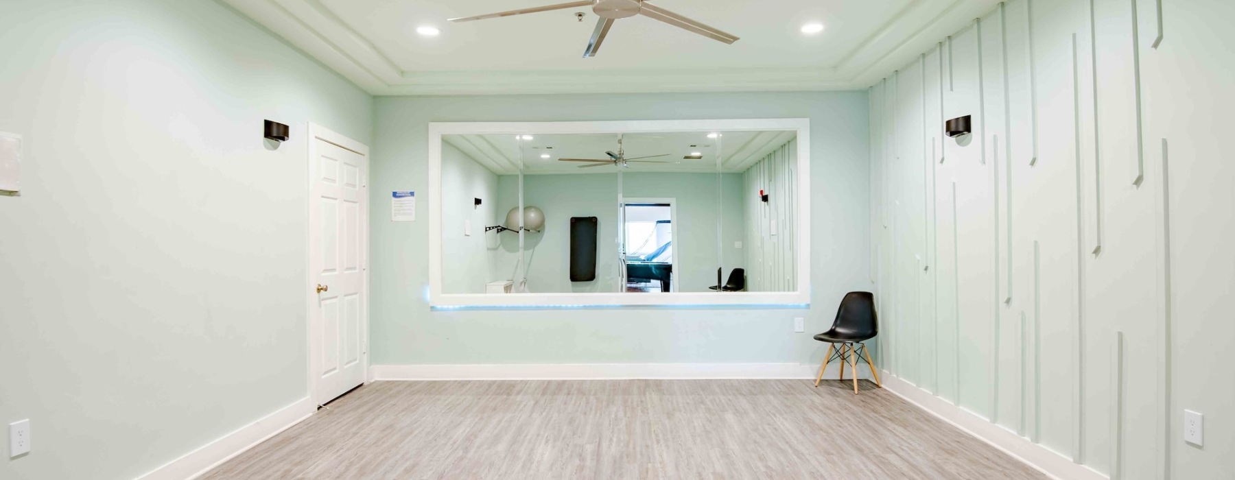 yoga room with green walls